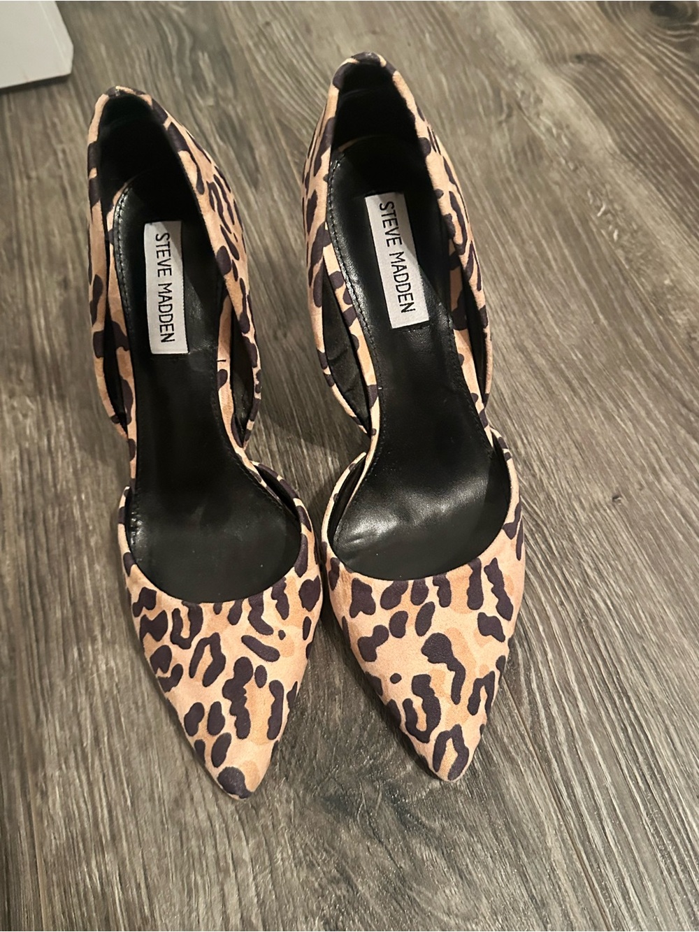Steve Madden Leopard-Print Pointed Toe Pumps - Tan & Black